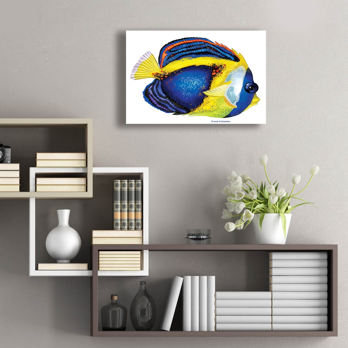 Epic Art 'New Fish 2' by Olga and Alexey Drozdov, Acrylic Glass Wall Art,24x16