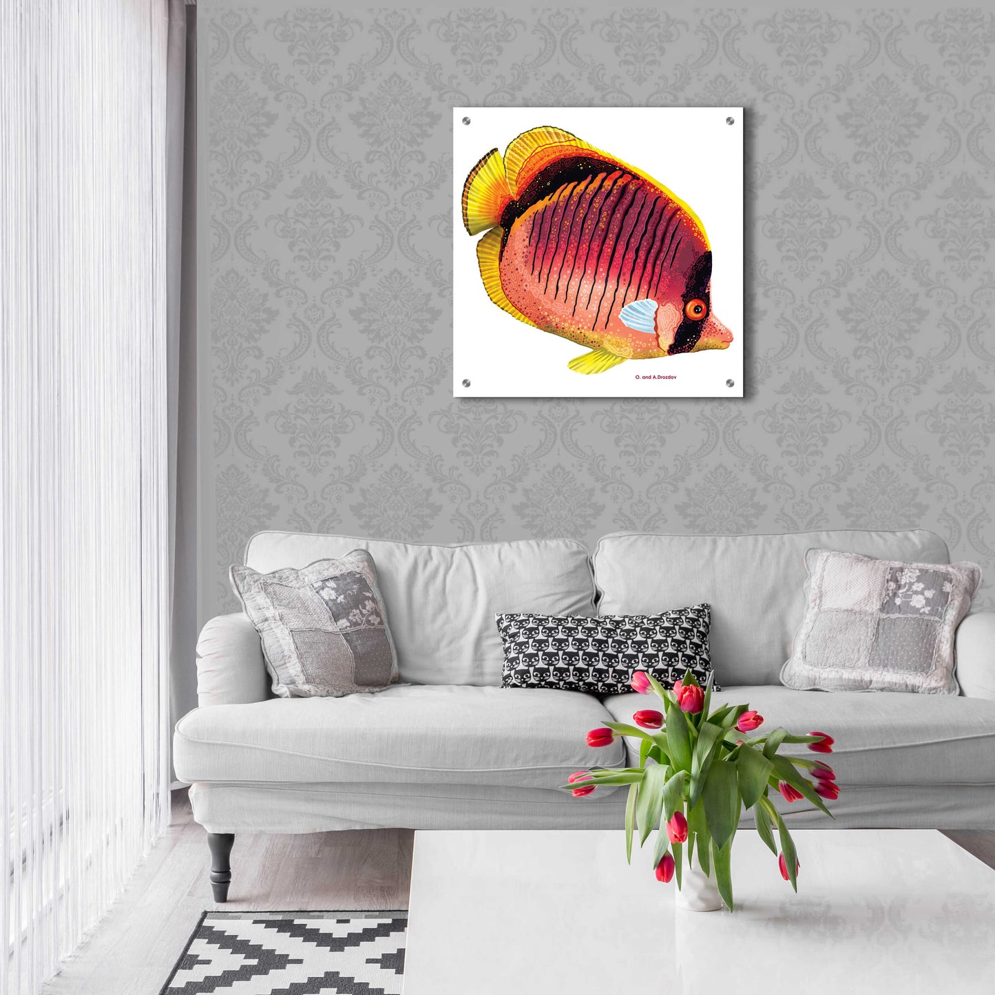 Epic Art 'New Fish 1' by Olga and Alexey Drozdov, Acrylic Glass Wall Art,24x24