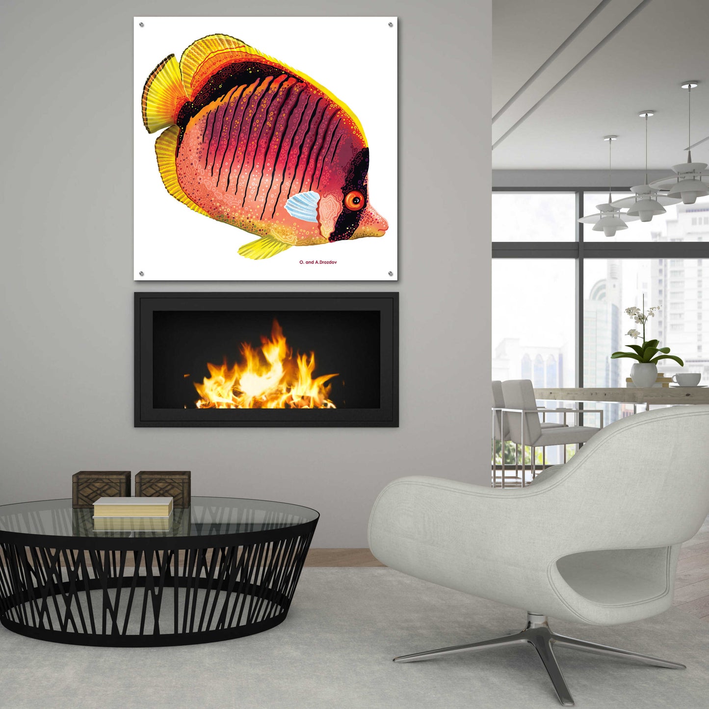 Epic Art 'New Fish 1' by Olga and Alexey Drozdov, Acrylic Glass Wall Art,36x36