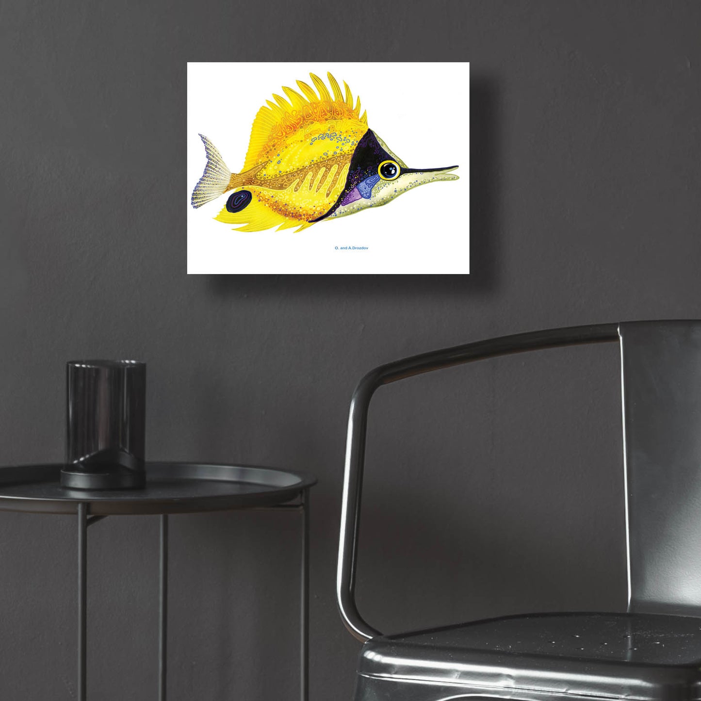 Epic Art 'Fish 5 Red Yellow' by Olga and Alexey Drozdov, Acrylic Glass Wall Art,16x12