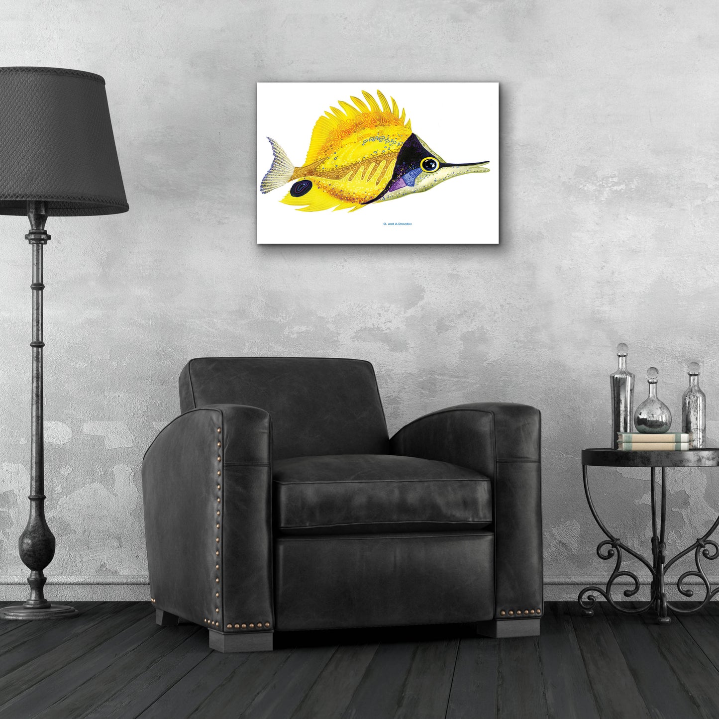 Epic Art 'Fish 5 Red Yellow' by Olga and Alexey Drozdov, Acrylic Glass Wall Art,24x16