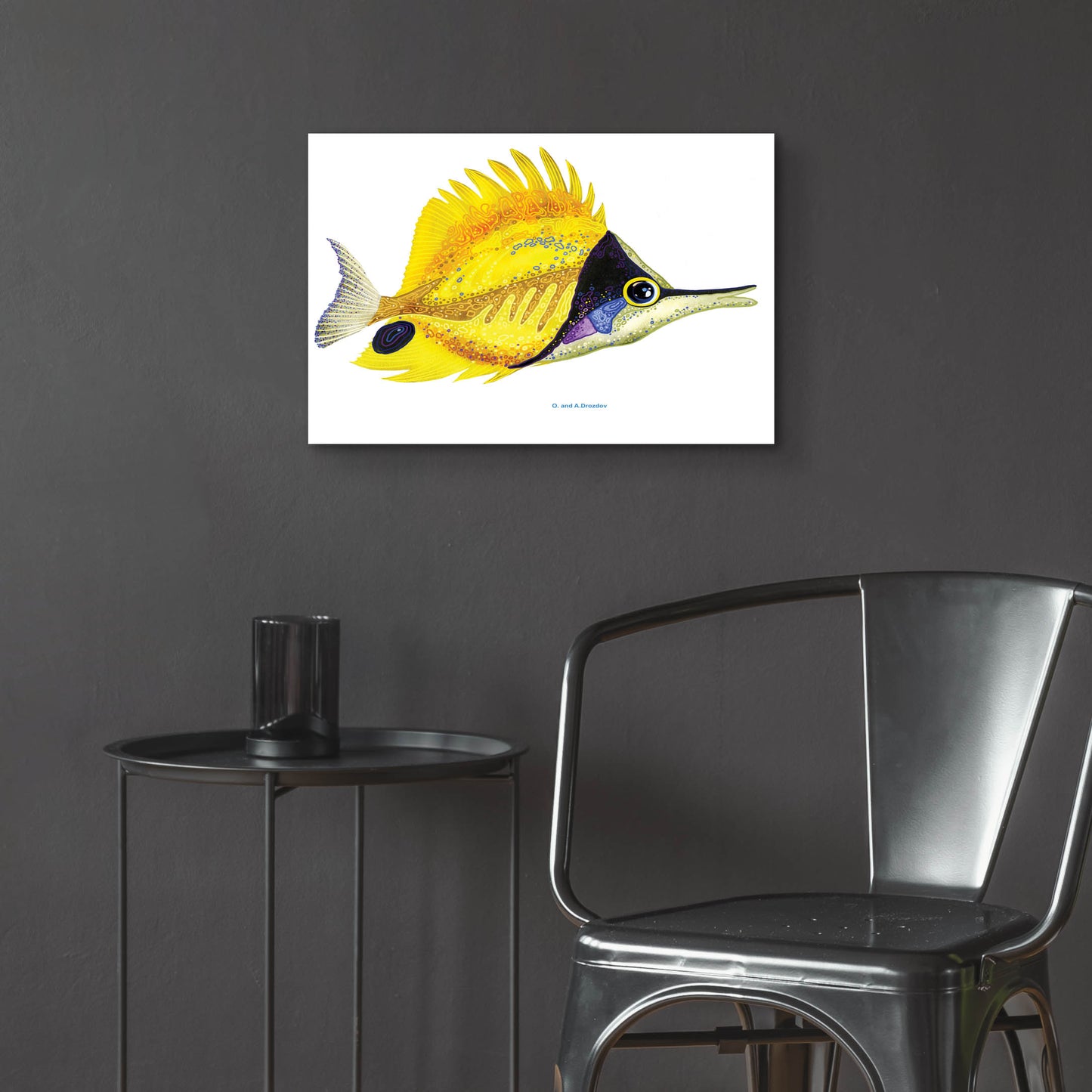 Epic Art 'Fish 5 Red Yellow' by Olga and Alexey Drozdov, Acrylic Glass Wall Art,24x16