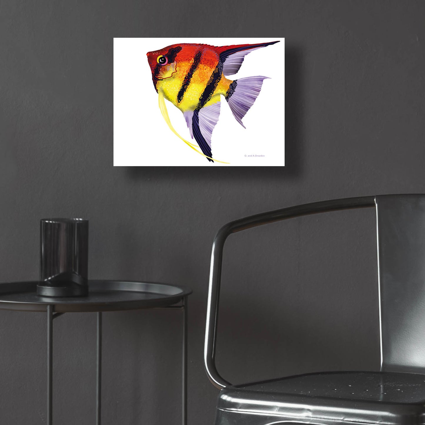 Epic Art 'Fish 4 Red Yellow' by Olga and Alexey Drozdov, Acrylic Glass Wall Art,16x12