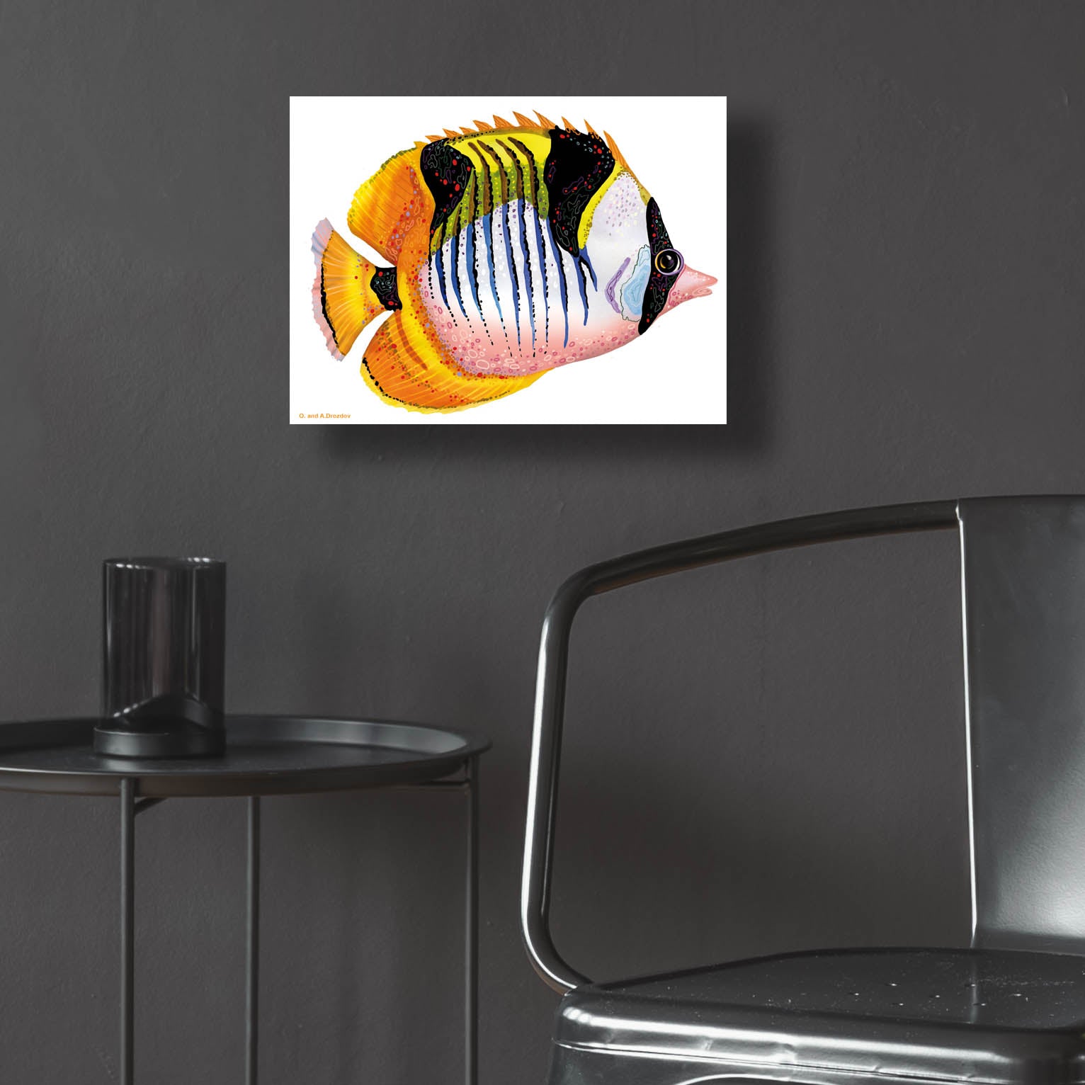 Epic Art 'Fish 1 Red Yellow' by Olga and Alexey Drozdov, Acrylic Glass Wall Art,16x12