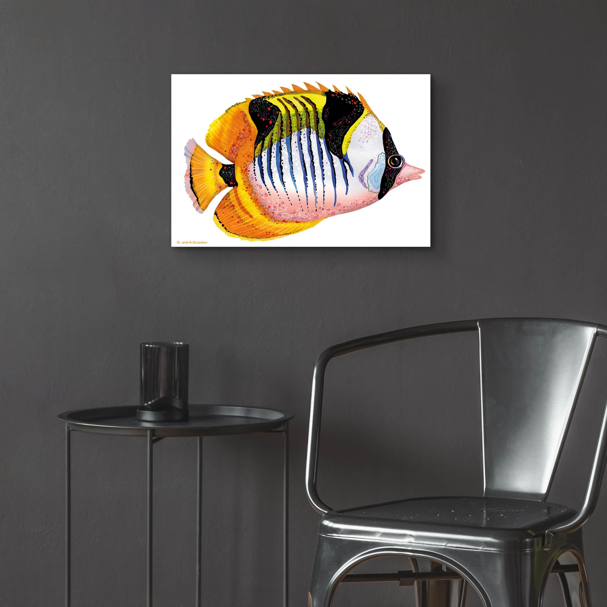 Epic Art 'Fish 1 Red Yellow' by Olga and Alexey Drozdov, Acrylic Glass Wall Art,24x16