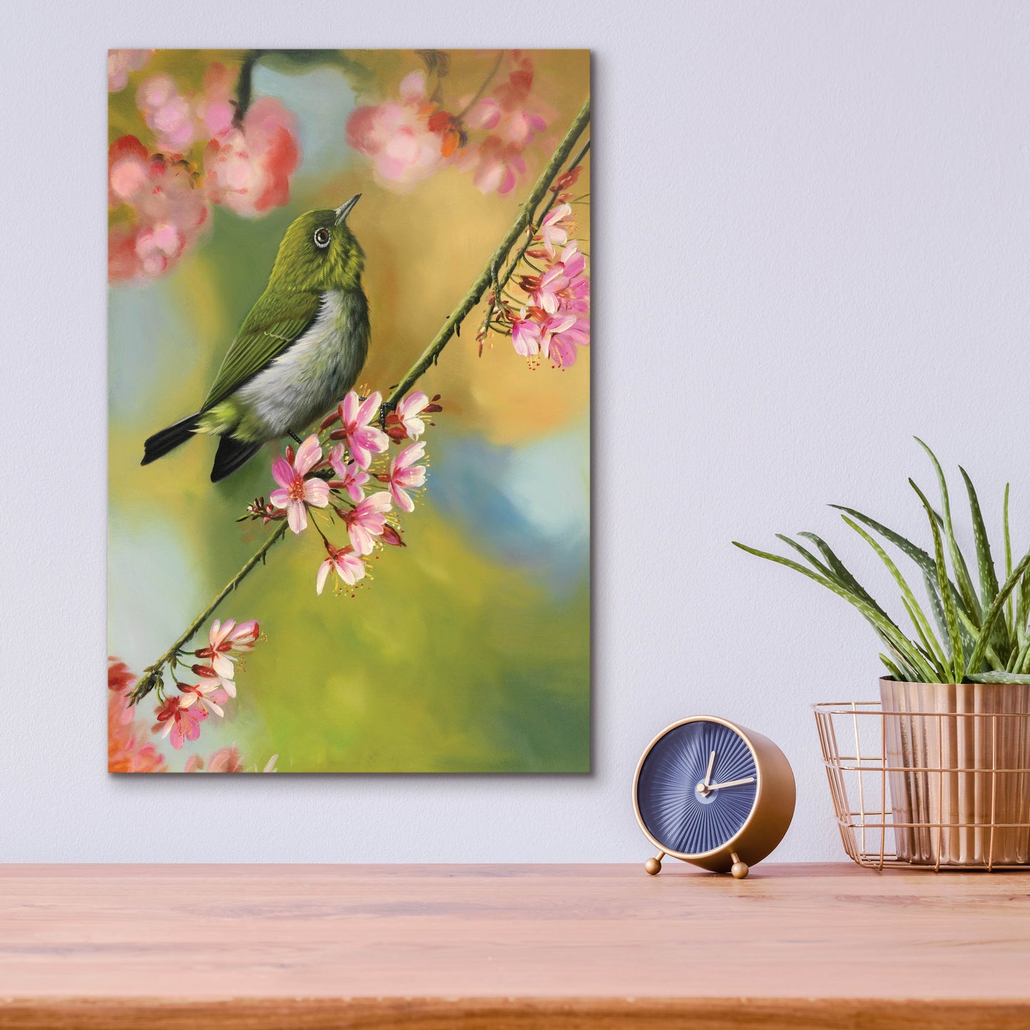 Epic Art 'Birds & Blossoms' by Patricia Feathers, Acrylic Glass Wall Art,12x16