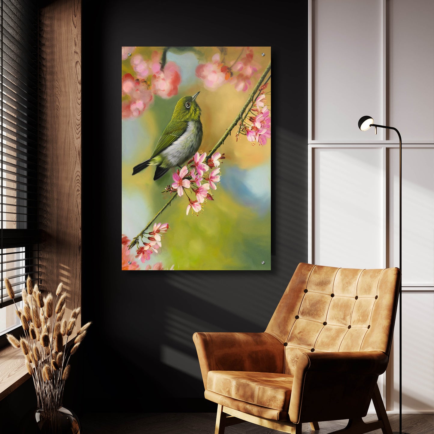 Epic Art 'Birds & Blossoms' by Patricia Feathers, Acrylic Glass Wall Art,24x36