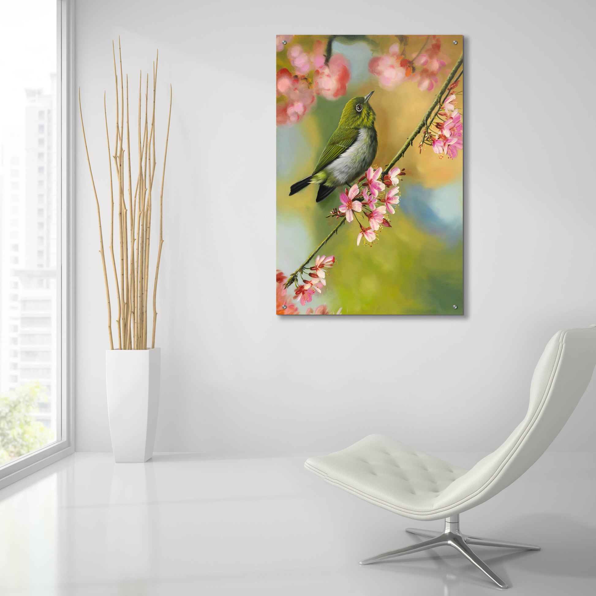 Epic Art 'Birds & Blossoms' by Patricia Feathers, Acrylic Glass Wall Art,24x36