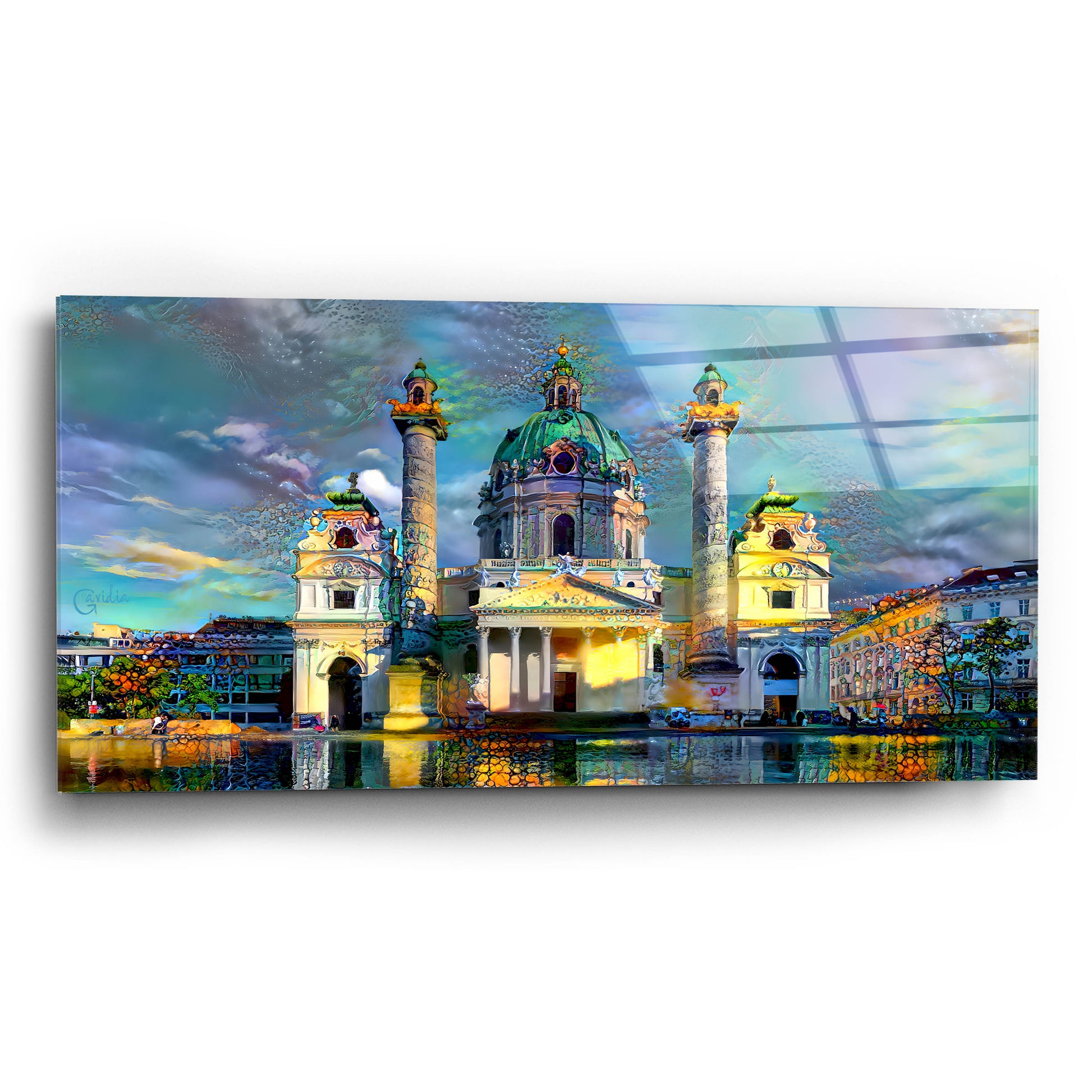 Epic Art 'Vienna Austria Karlskirche' by Pedro Gavidia, Acrylic Glass Wall Art,24x12