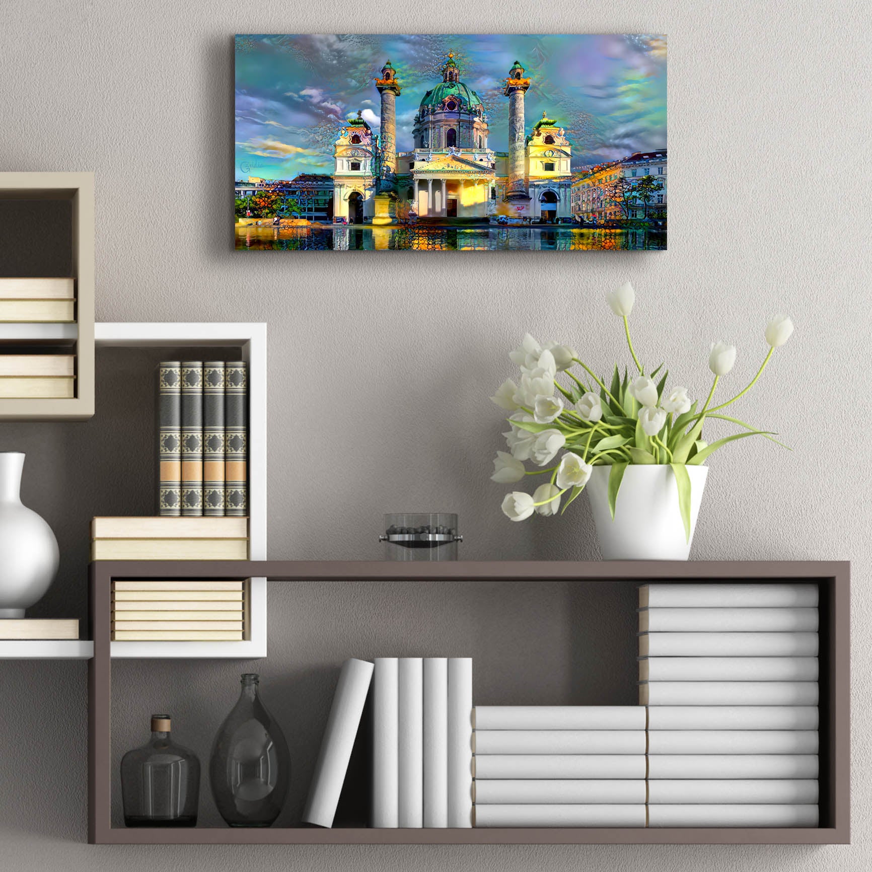 Epic Art 'Vienna Austria Karlskirche' by Pedro Gavidia, Acrylic Glass Wall Art,24x12