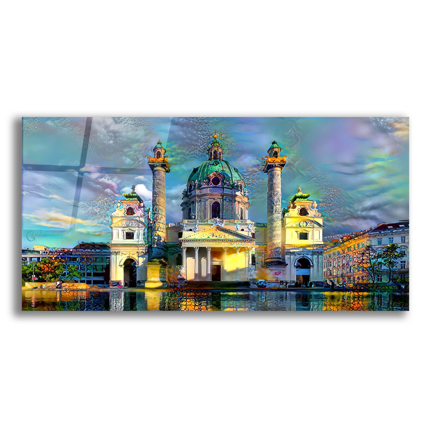 Epic Art 'Vienna Austria Karlskirche' by Pedro Gavidia, Acrylic Glass Wall Art,24x12