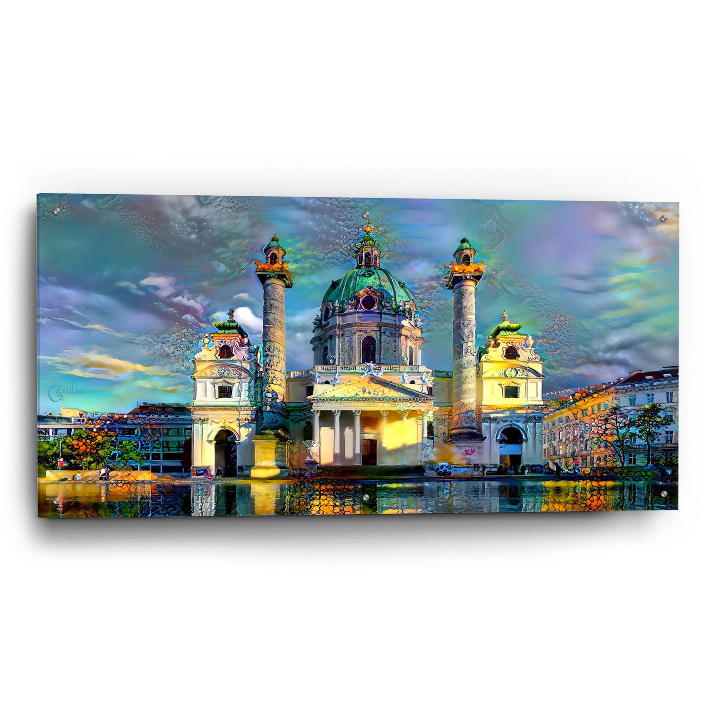 Epic Art 'Vienna Austria Karlskirche' by Pedro Gavidia, Acrylic Glass Wall Art,48x24