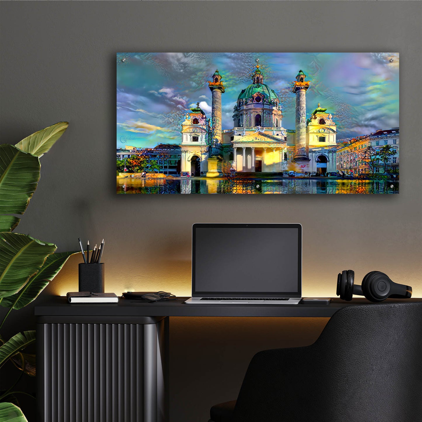 Epic Art 'Vienna Austria Karlskirche' by Pedro Gavidia, Acrylic Glass Wall Art,48x24