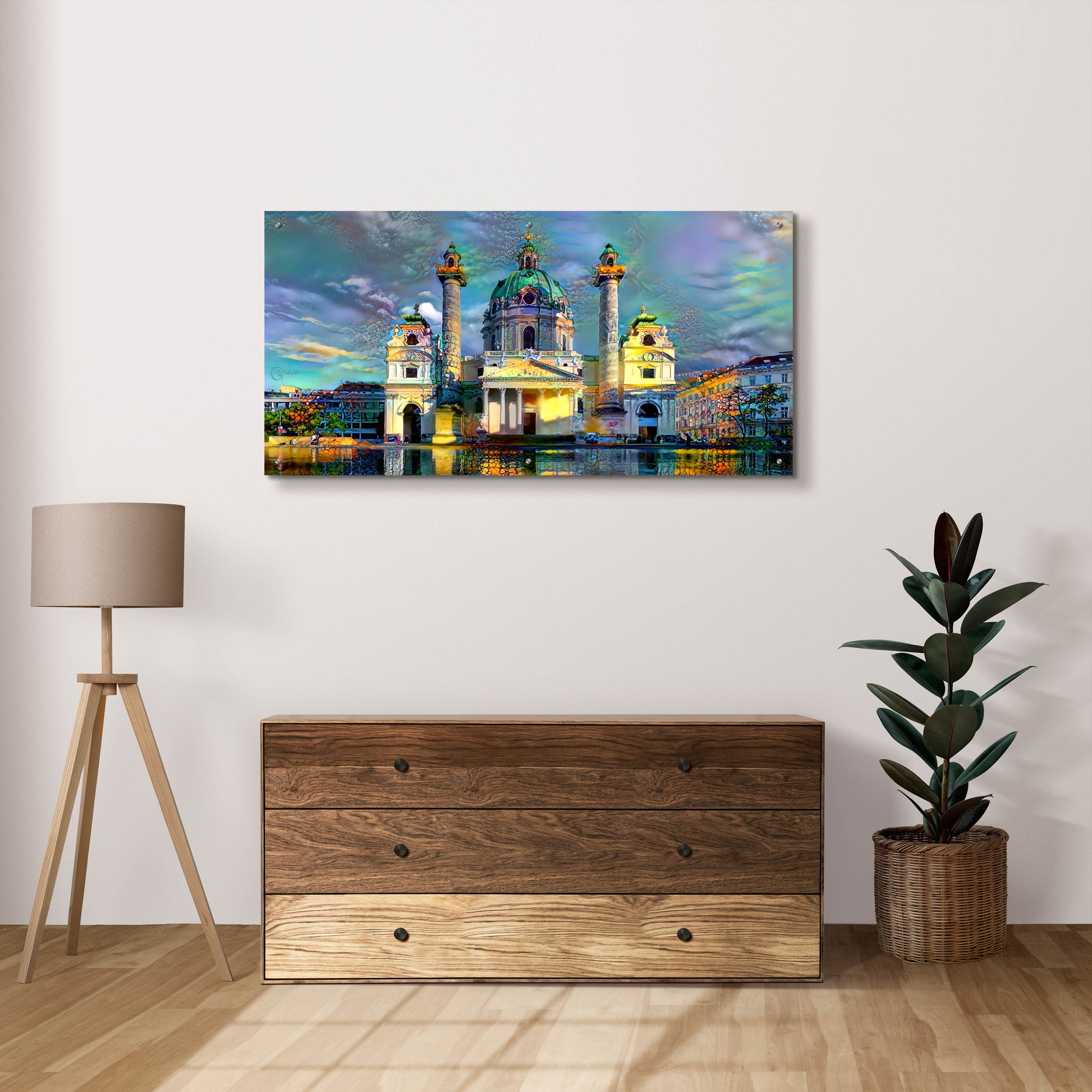 Epic Art 'Vienna Austria Karlskirche' by Pedro Gavidia, Acrylic Glass Wall Art,48x24