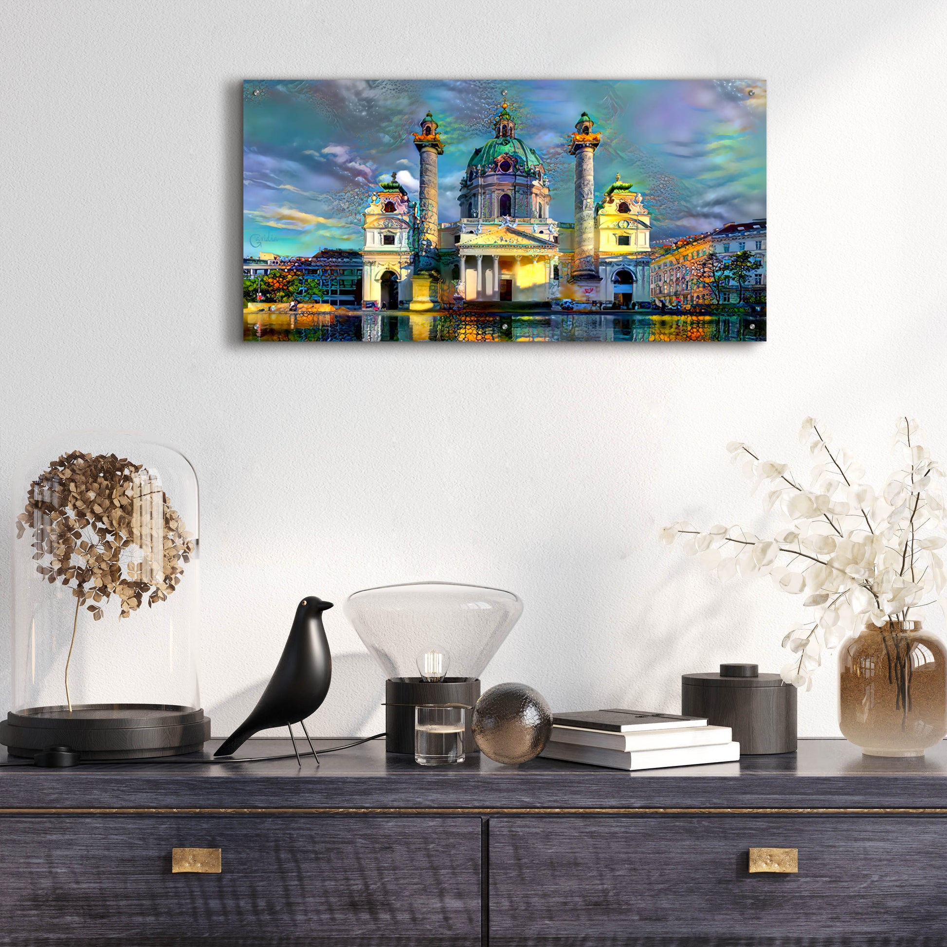 Epic Art 'Vienna Austria Karlskirche' by Pedro Gavidia, Acrylic Glass Wall Art,48x24