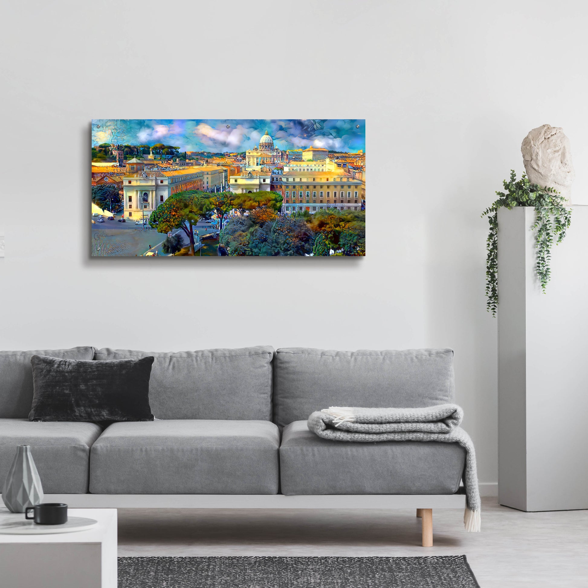 Epic Art 'Vaticano San Pedro from San Angelo' by Pedro Gavidia, Acrylic Glass Wall Art,48x24