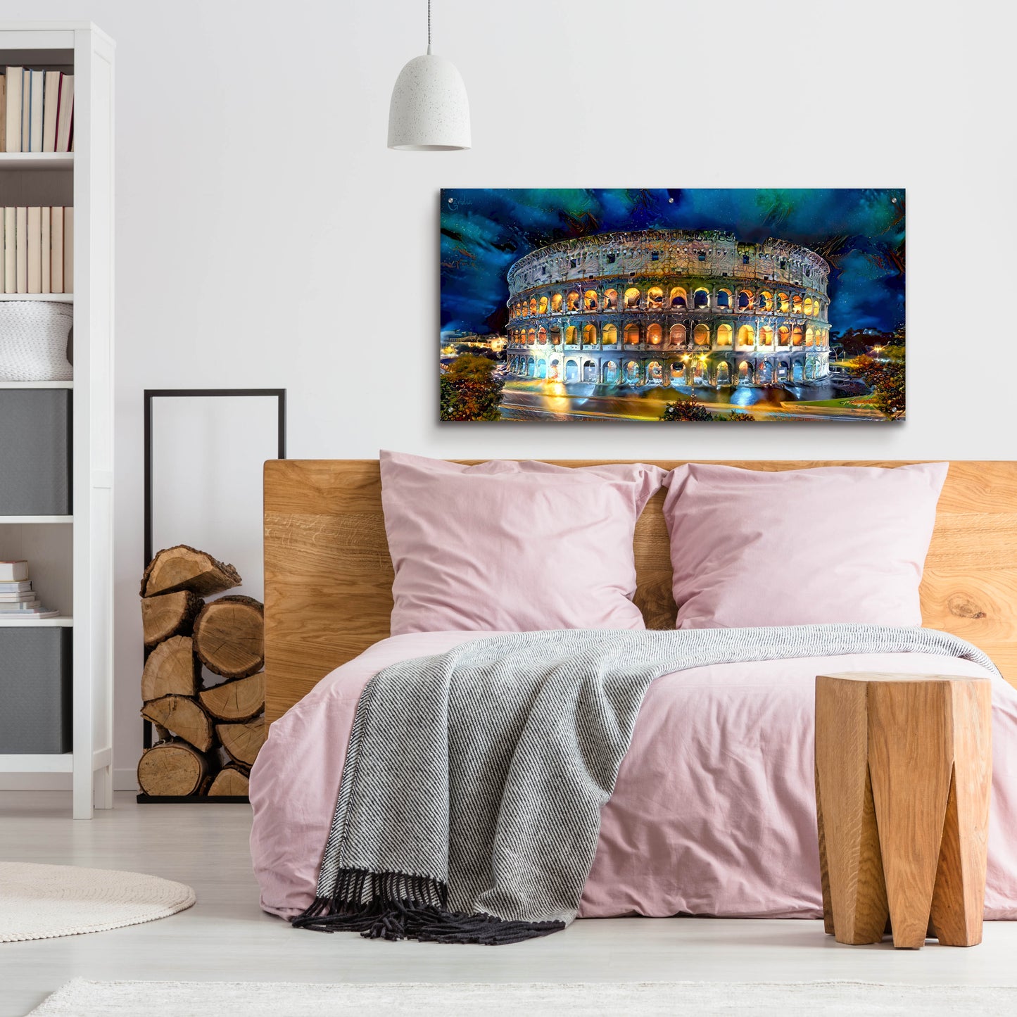 Epic Art 'Rome Italy Coliseo Night 2022' by Pedro Gavidia, Acrylic Glass Wall Art,48x24