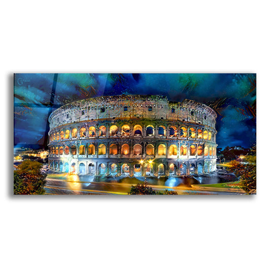 Epic Art 'Rome Italy Coliseo Night 2022' by Pedro Gavidia, Acrylic Glass Wall Art