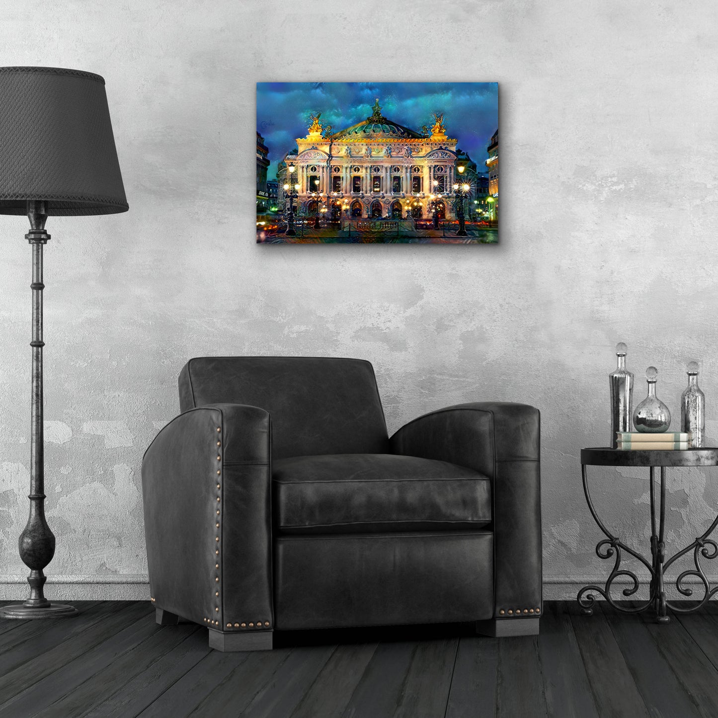 Epic Art 'Paris France Opera Garnier Night' by Pedro Gavidia, Acrylic Glass Wall Art,24x16