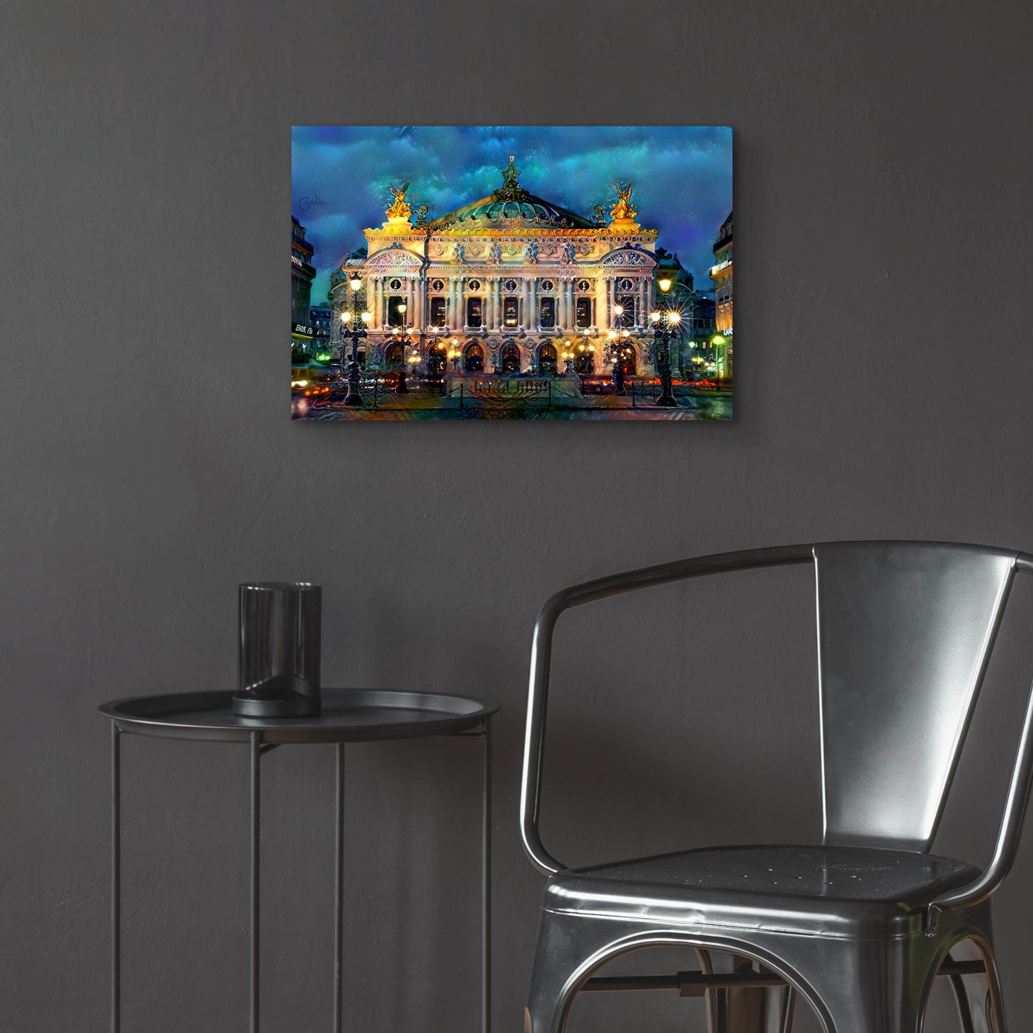 Epic Art 'Paris France Opera Garnier Night' by Pedro Gavidia, Acrylic Glass Wall Art,24x16