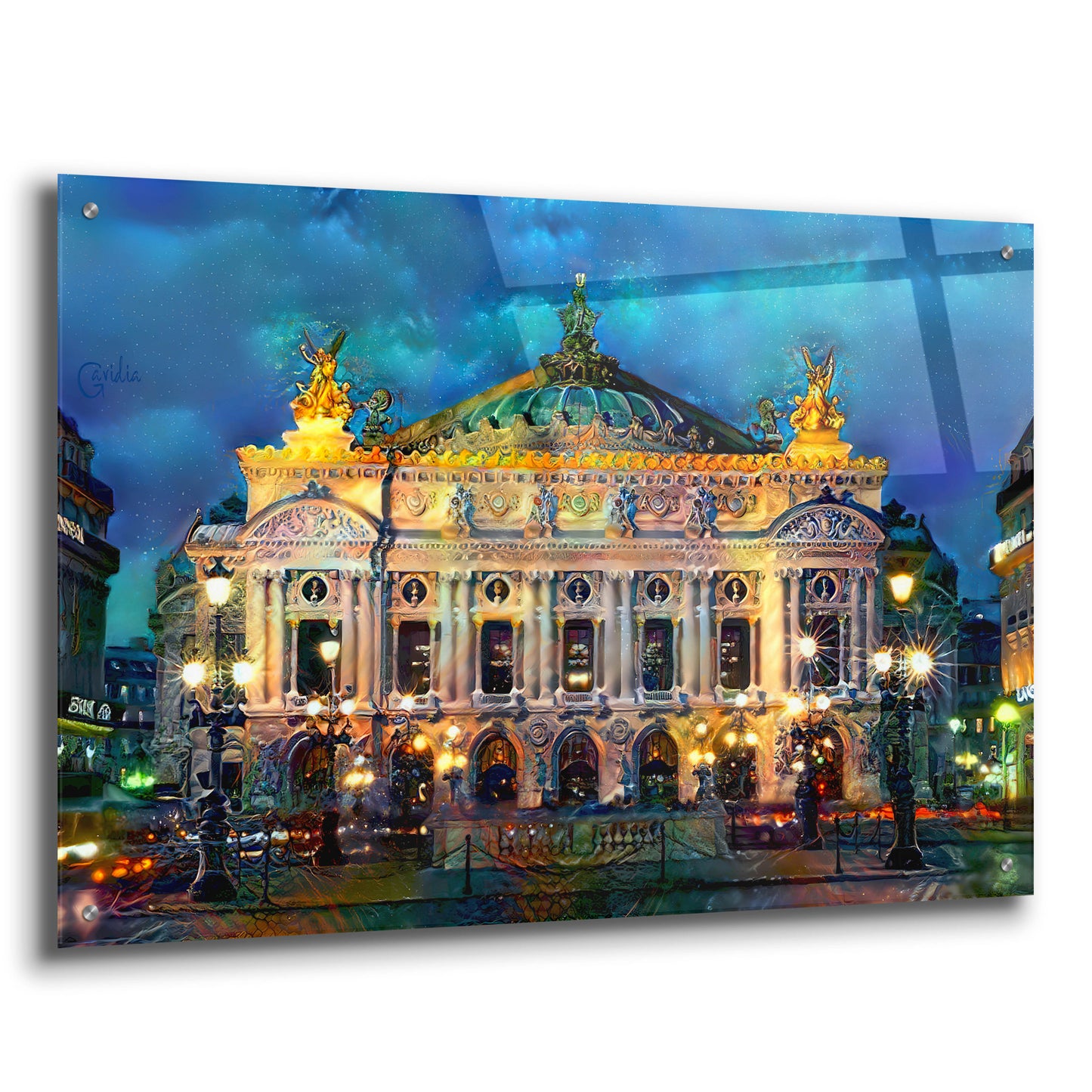 Epic Art 'Paris France Opera Garnier Night' by Pedro Gavidia, Acrylic Glass Wall Art,36x24