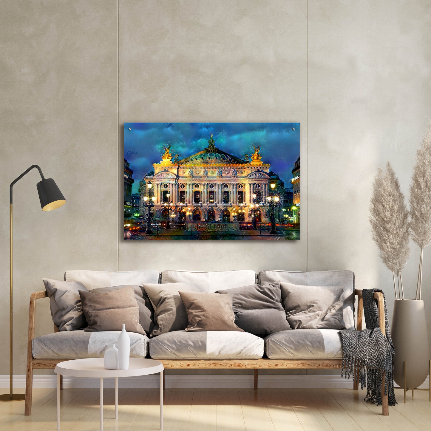 Epic Art 'Paris France Opera Garnier Night' by Pedro Gavidia, Acrylic Glass Wall Art,36x24