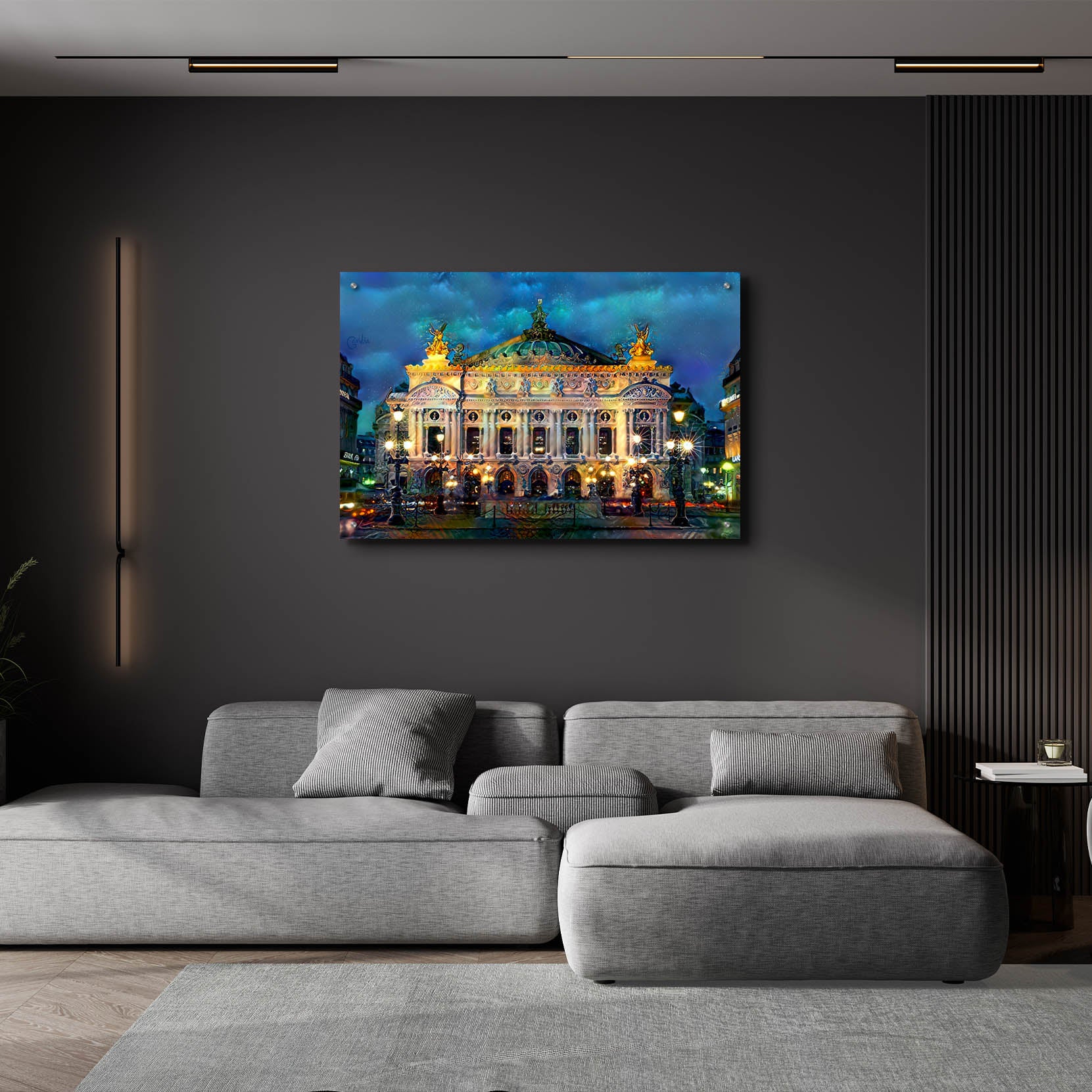 Epic Art 'Paris France Opera Garnier Night' by Pedro Gavidia, Acrylic Glass Wall Art,36x24