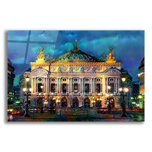 Epic Art 'Paris France Opera Garnier Night' by Pedro Gavidia, Acrylic Glass Wall Art