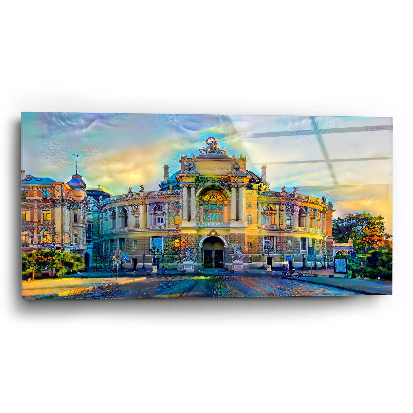 Epic Art 'Odessa Ukraine Opera and Ballet Theater' by Pedro Gavidia, Acrylic Glass Wall Art,24x12