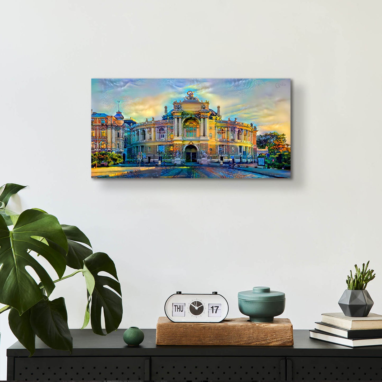 Epic Art 'Odessa Ukraine Opera and Ballet Theater' by Pedro Gavidia, Acrylic Glass Wall Art,24x12