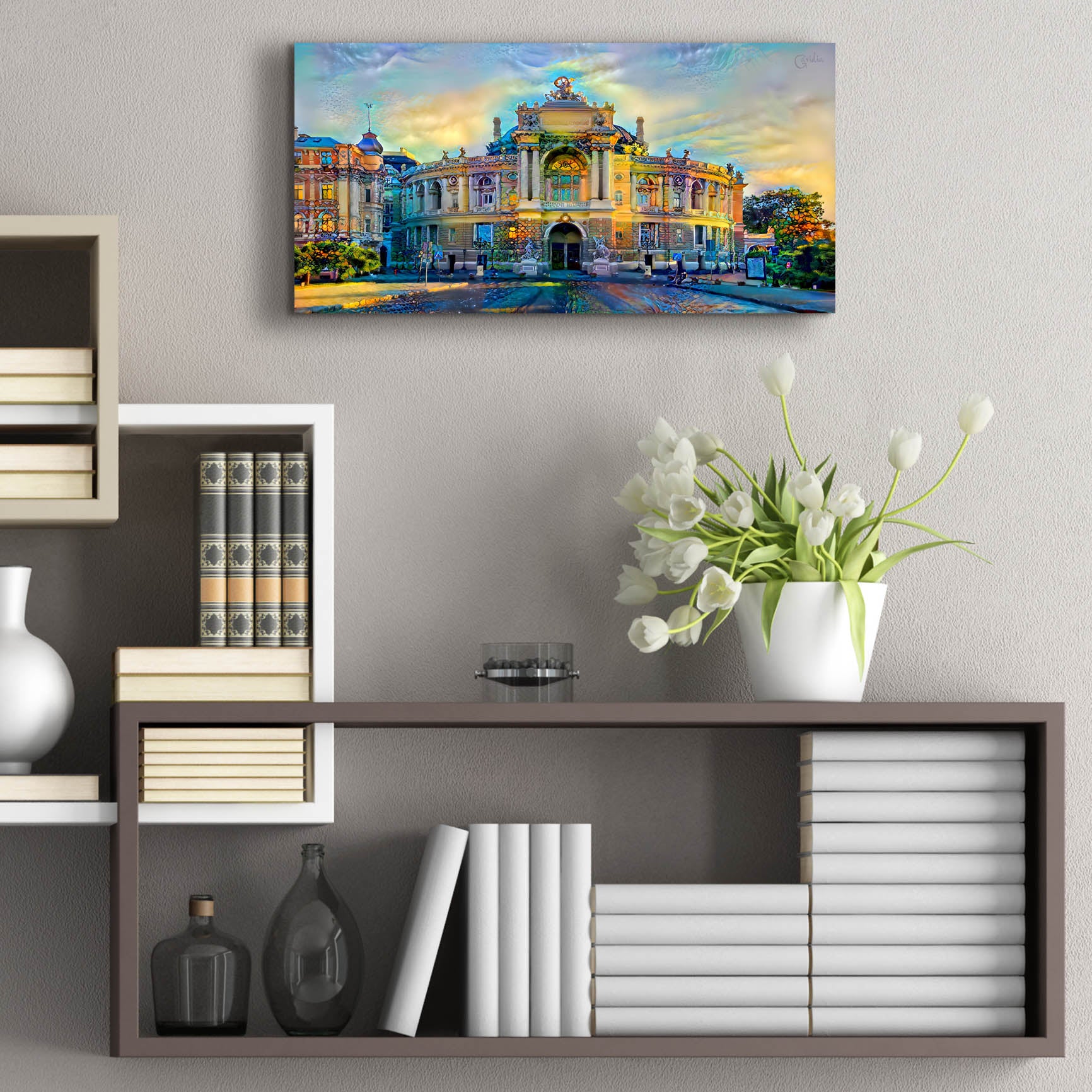 Epic Art 'Odessa Ukraine Opera and Ballet Theater' by Pedro Gavidia, Acrylic Glass Wall Art,24x12