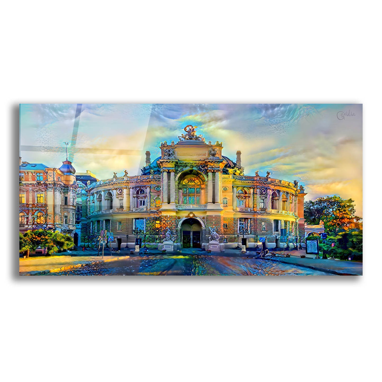 Epic Art 'Odessa Ukraine Opera and Ballet Theater' by Pedro Gavidia, Acrylic Glass Wall Art,24x12