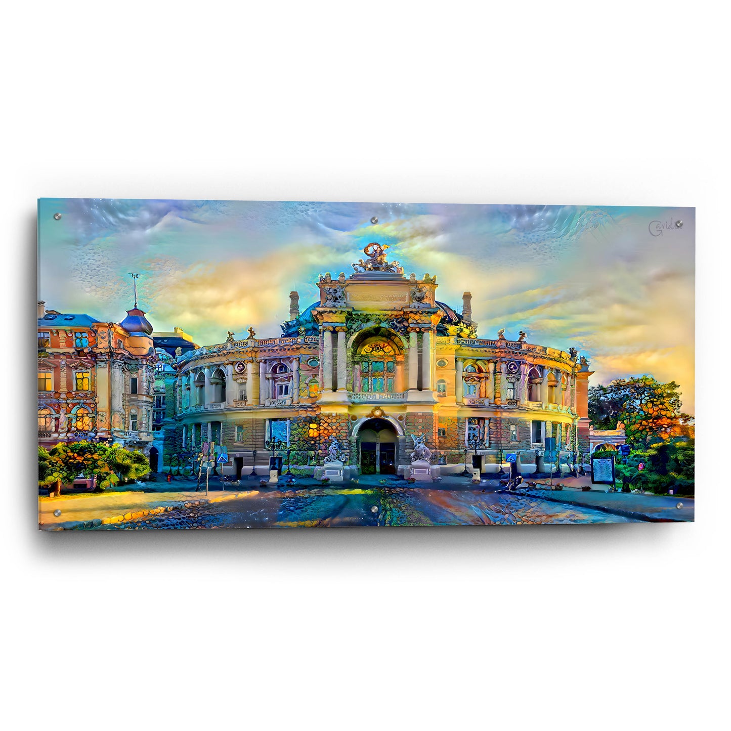 Epic Art 'Odessa Ukraine Opera and Ballet Theater' by Pedro Gavidia, Acrylic Glass Wall Art,48x24