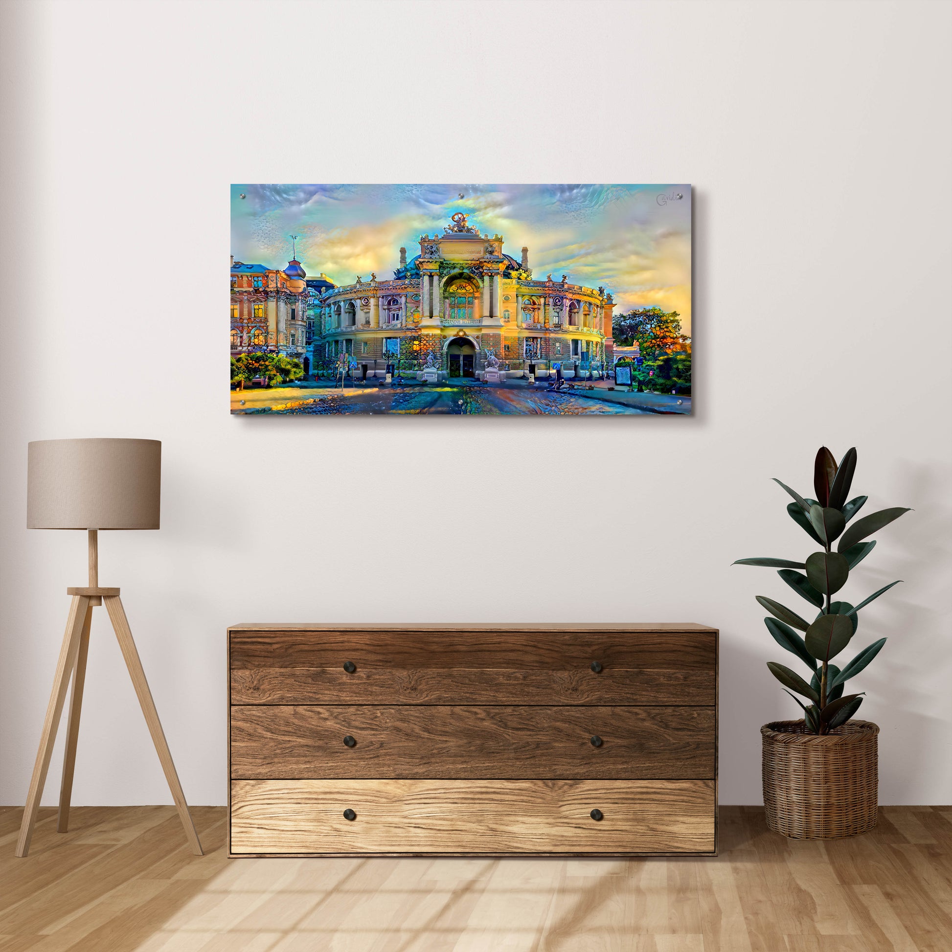 Epic Art 'Odessa Ukraine Opera and Ballet Theater' by Pedro Gavidia, Acrylic Glass Wall Art,48x24