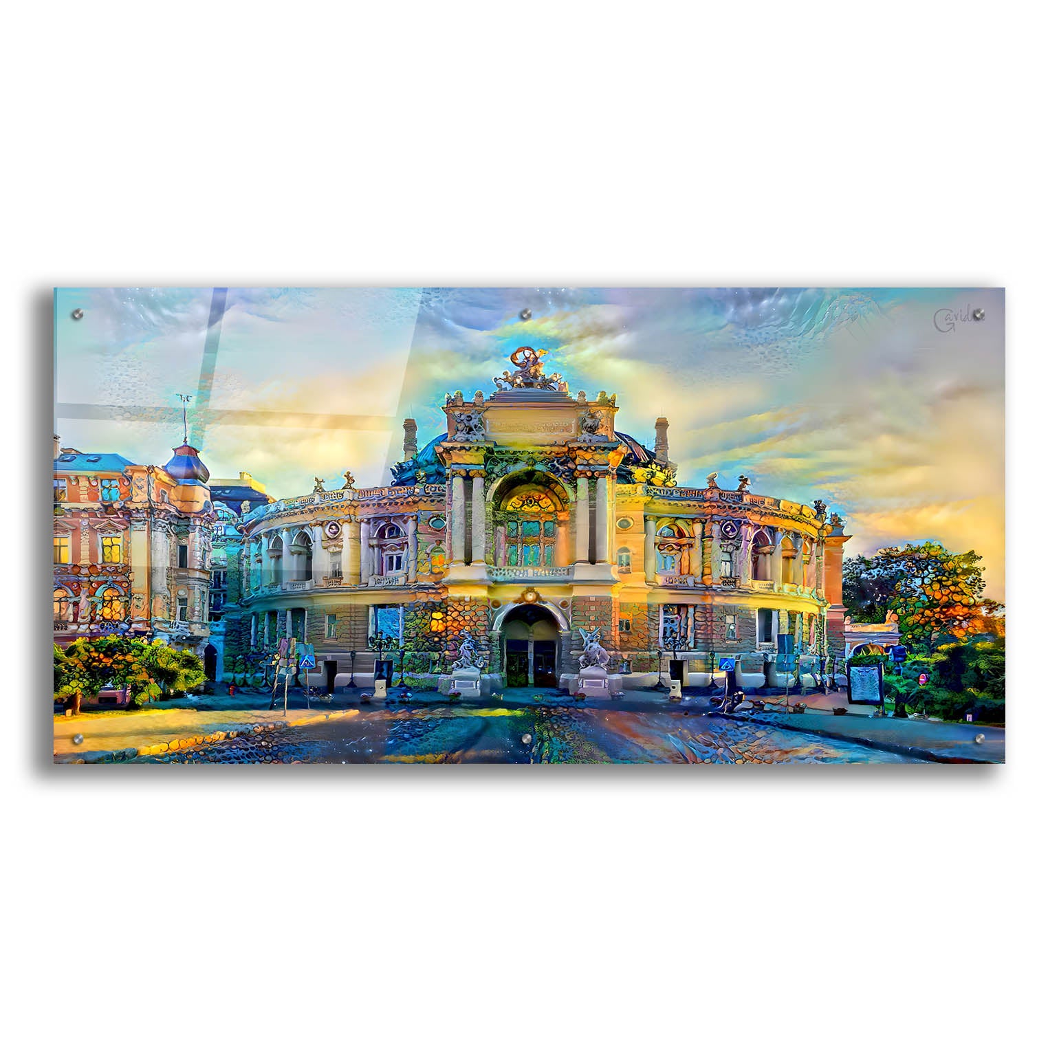 Epic Art 'Odessa Ukraine Opera and Ballet Theater' by Pedro Gavidia, Acrylic Glass Wall Art,48x24