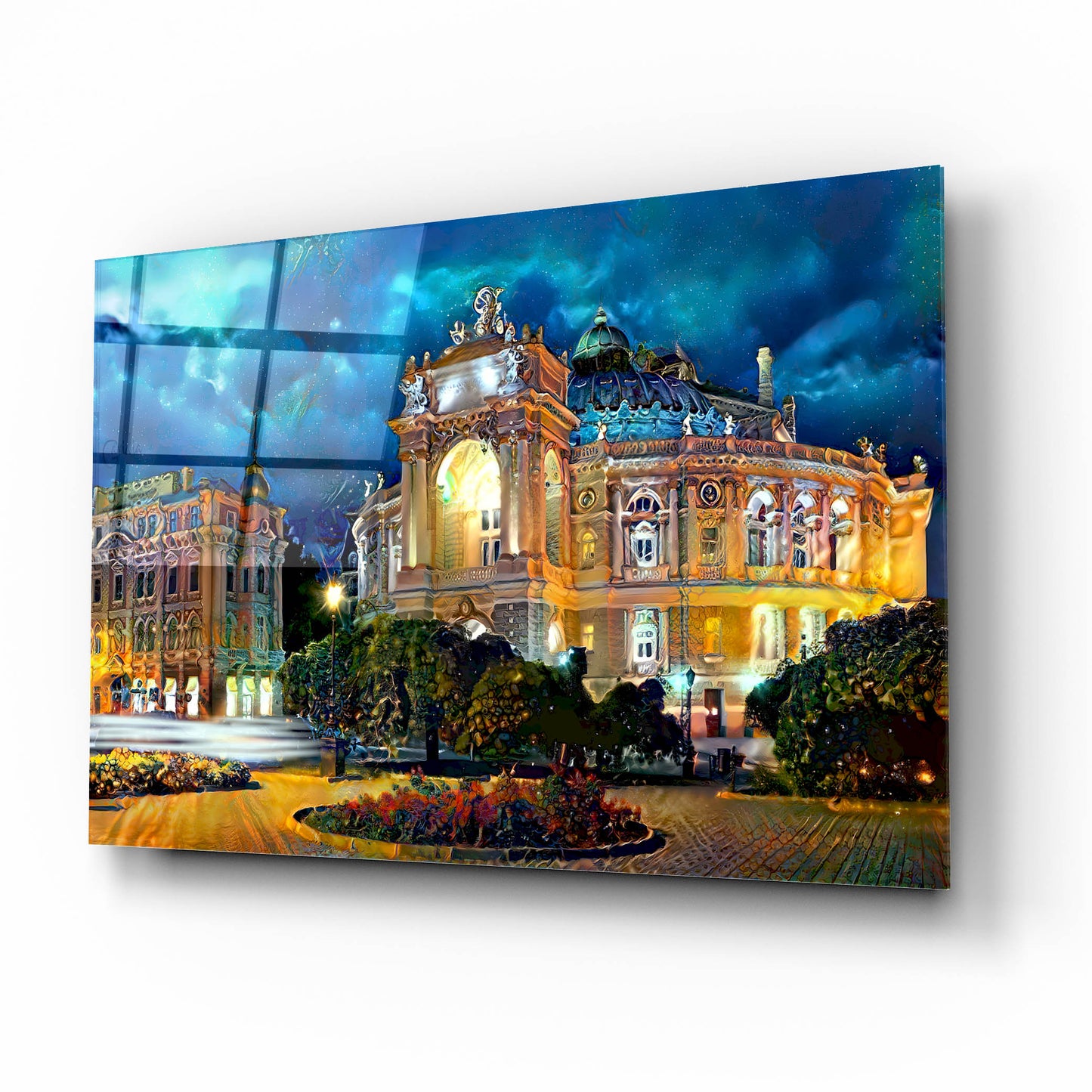 Epic Art 'Odessa Ukraine Opera and Ballet Theater Night' by Pedro Gavidia, Acrylic Glass Wall Art,16x12