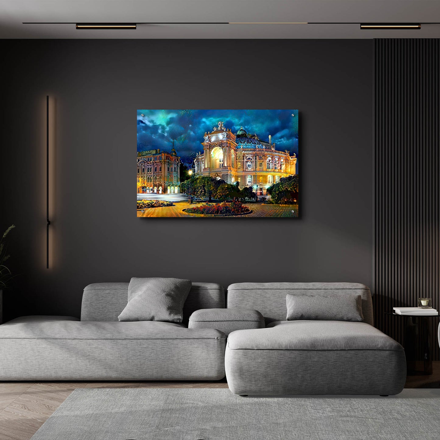 Epic Art 'Odessa Ukraine Opera and Ballet Theater Night' by Pedro Gavidia, Acrylic Glass Wall Art,36x24