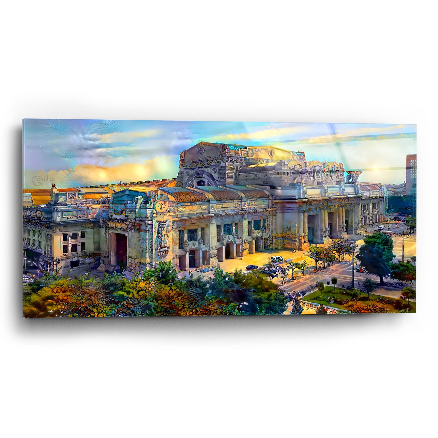 Epic Art 'Milan Italy Central Station' by Pedro Gavidia, Acrylic Glass Wall Art,24x12