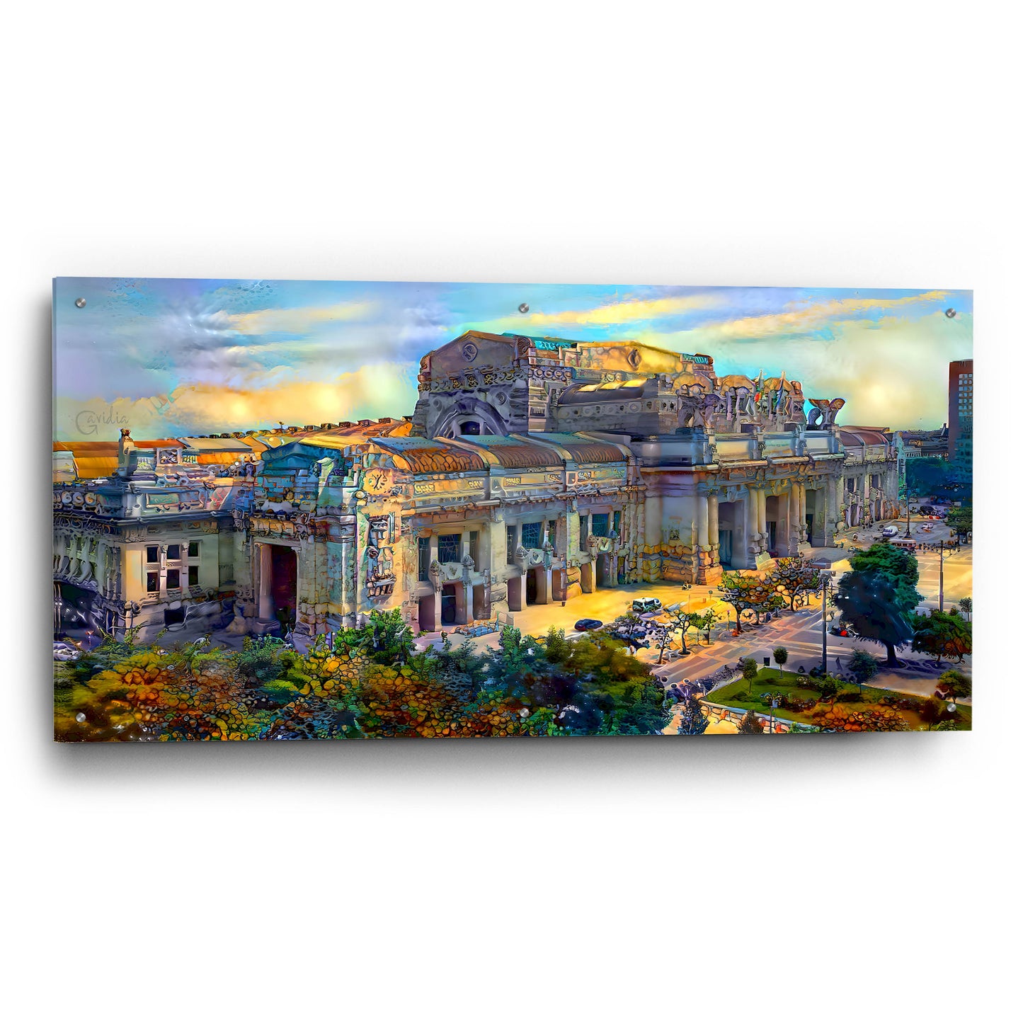 Epic Art 'Milan Italy Central Station' by Pedro Gavidia, Acrylic Glass Wall Art,48x24