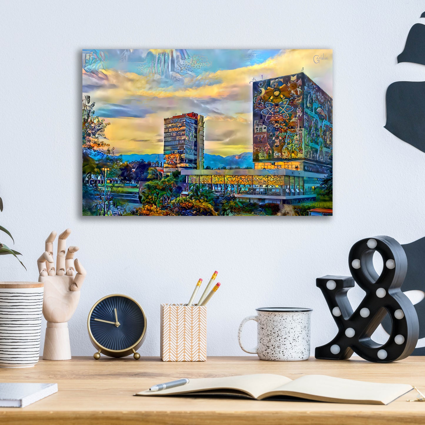 Epic Art 'Mexico City University City' by Pedro Gavidia, Acrylic Glass Wall Art,16x12