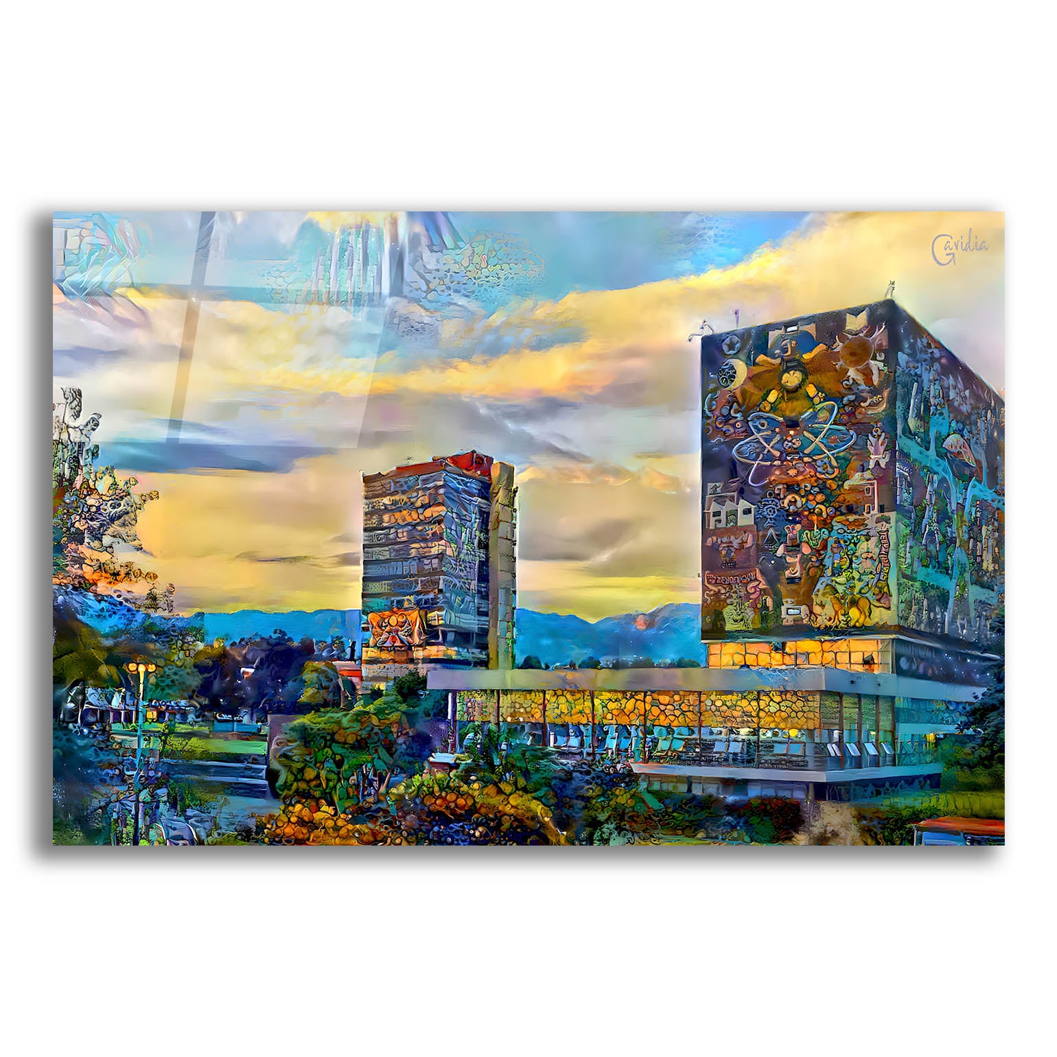 Epic Art 'Mexico City University City' by Pedro Gavidia, Acrylic Glass Wall Art,16x12