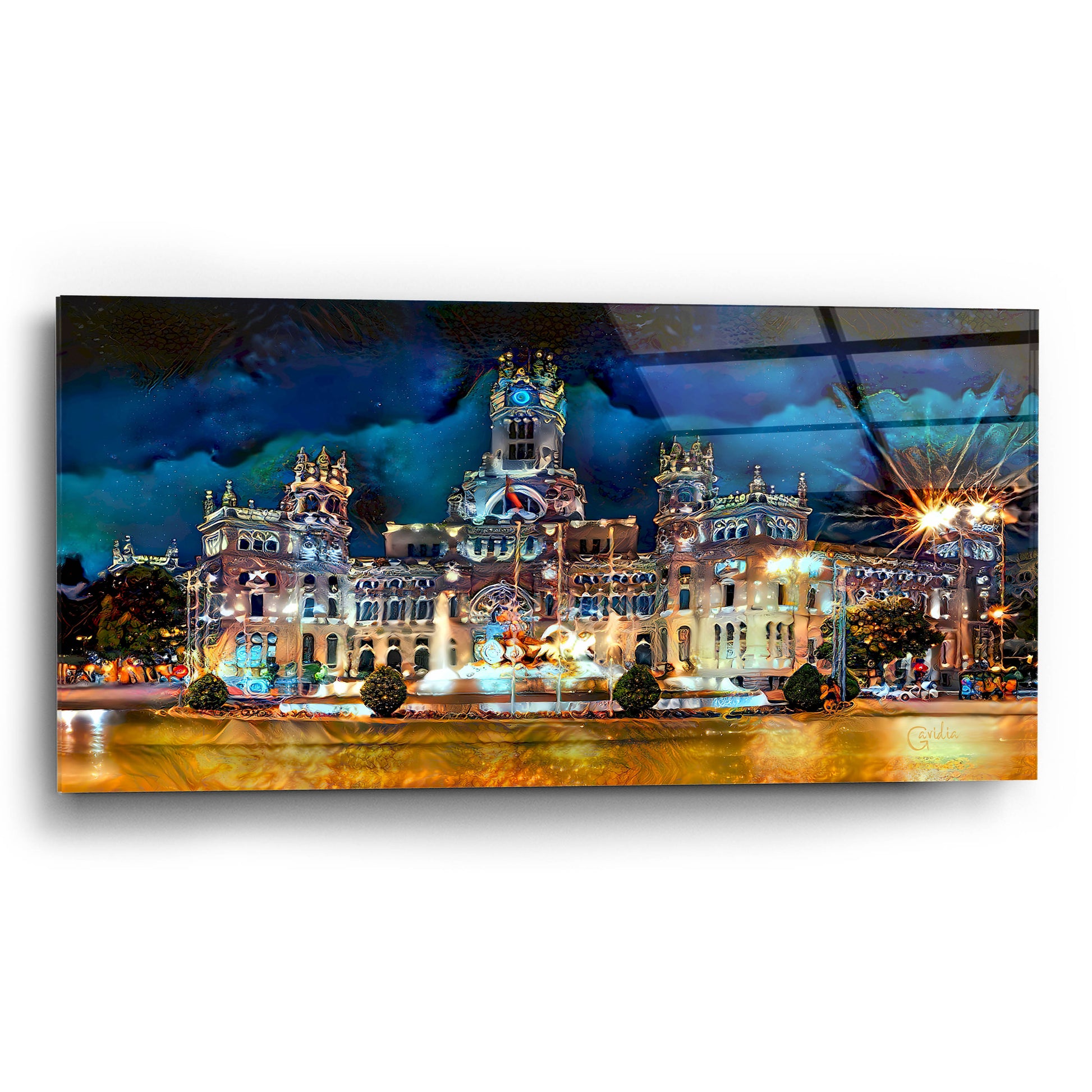 Epic Art 'Madrid Spain Cibeles Palace' by Pedro Gavidia, Acrylic Glass Wall Art,24x12