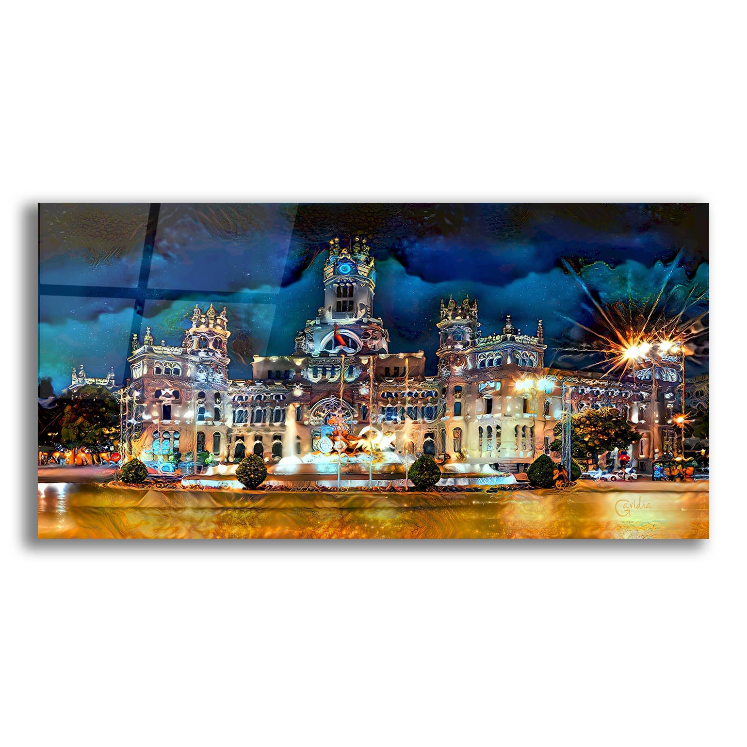 Epic Art 'Madrid Spain Cibeles Palace' by Pedro Gavidia, Acrylic Glass Wall Art,24x12