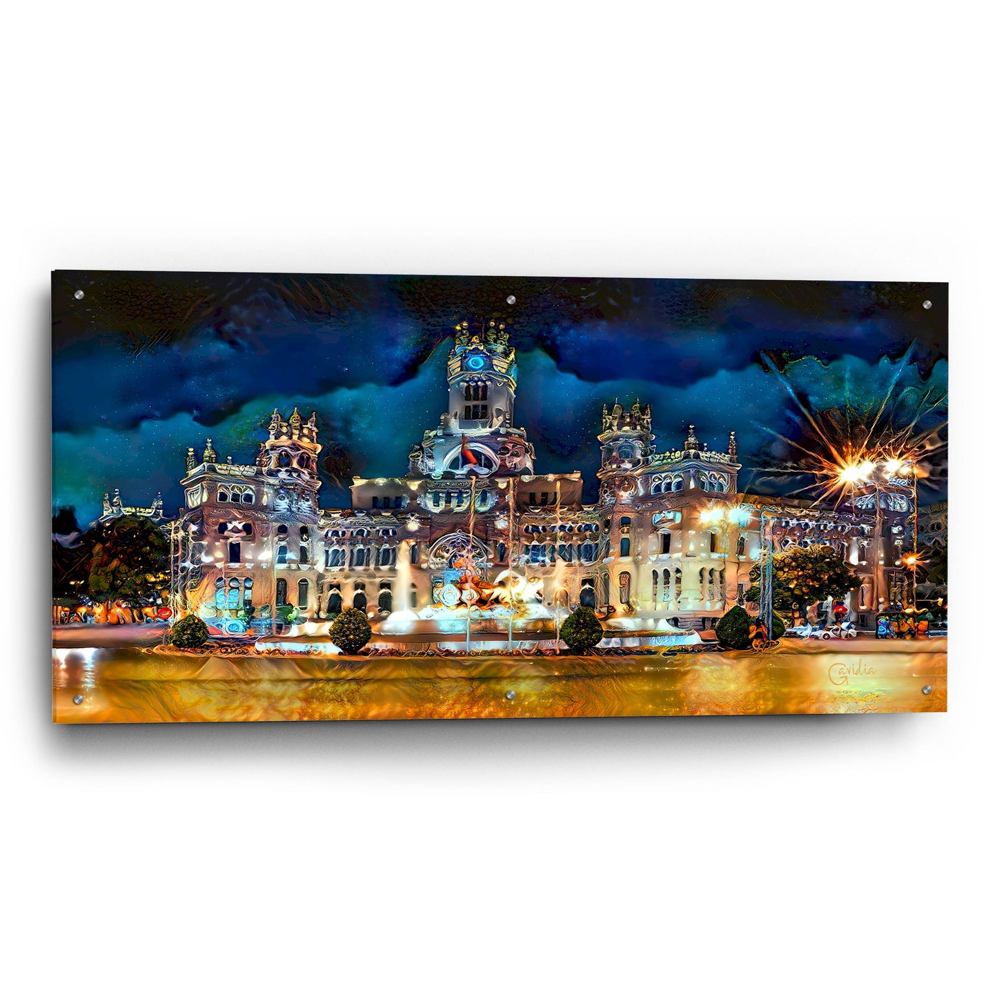 Epic Art 'Madrid Spain Cibeles Palace' by Pedro Gavidia, Acrylic Glass Wall Art,48x24