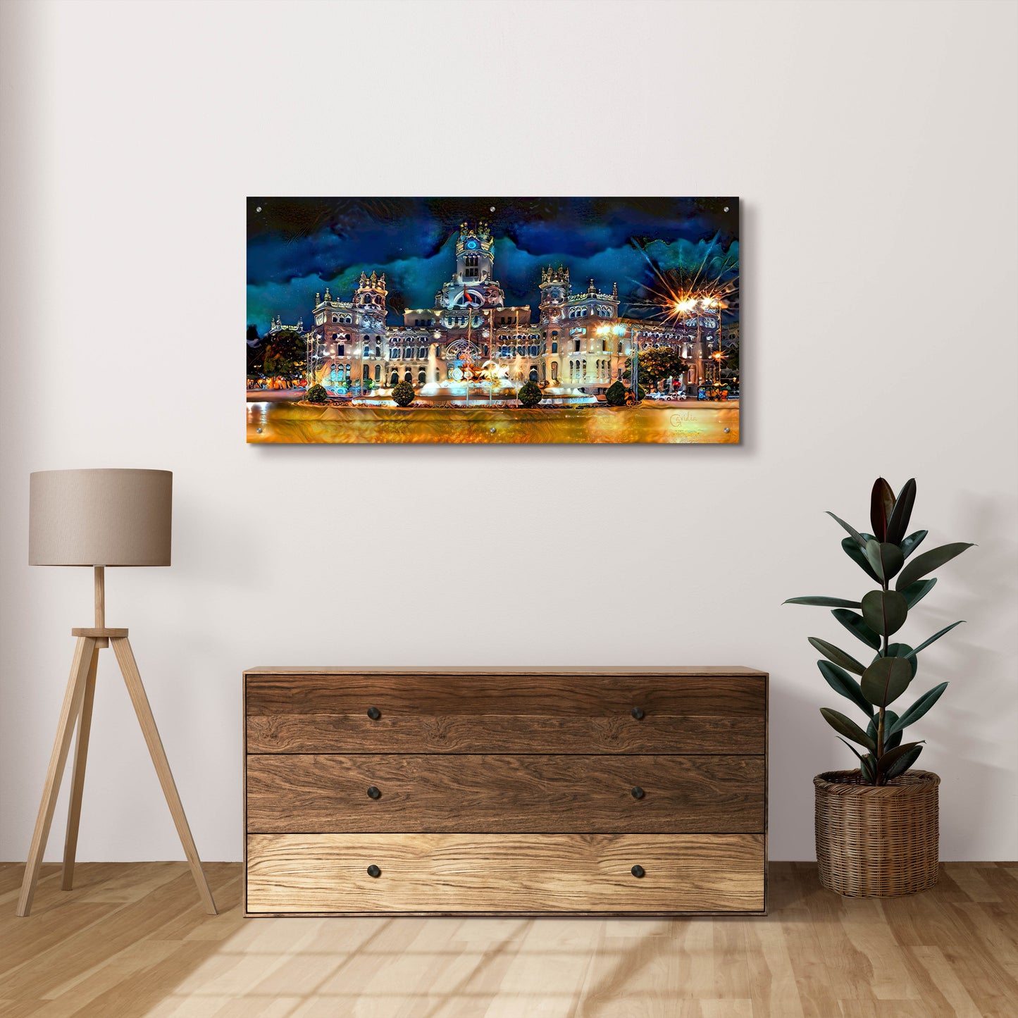 Epic Art 'Madrid Spain Cibeles Palace' by Pedro Gavidia, Acrylic Glass Wall Art,48x24