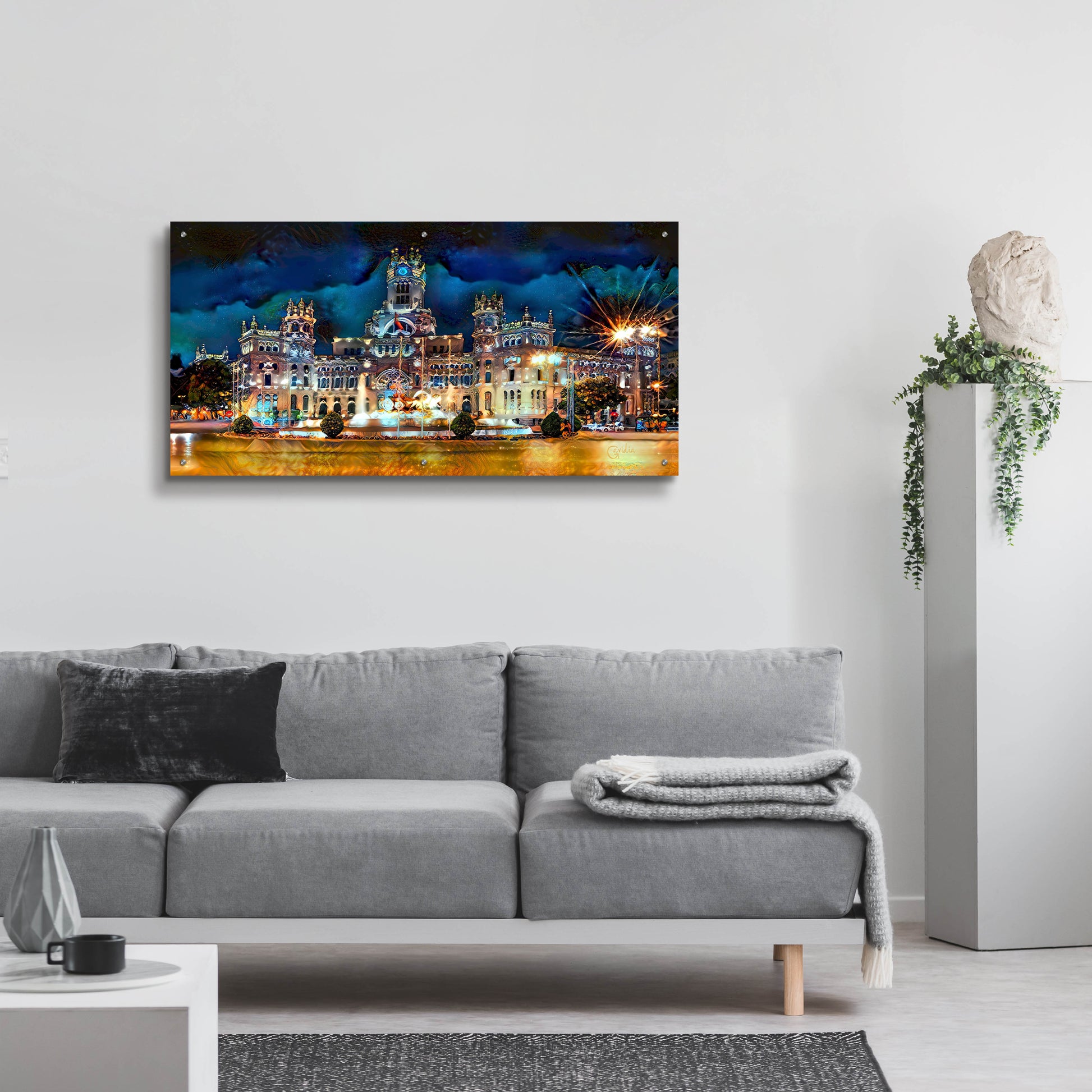 Epic Art 'Madrid Spain Cibeles Palace' by Pedro Gavidia, Acrylic Glass Wall Art,48x24