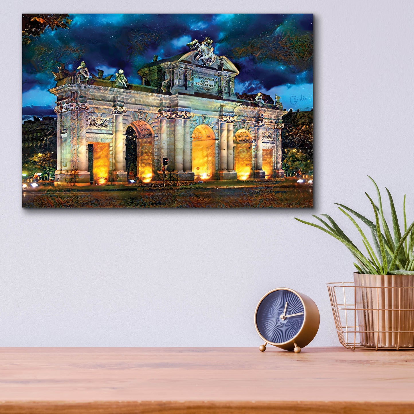 Epic Art 'Madrid Spain Alcala Gate' by Pedro Gavidia, Acrylic Glass Wall Art,16x12