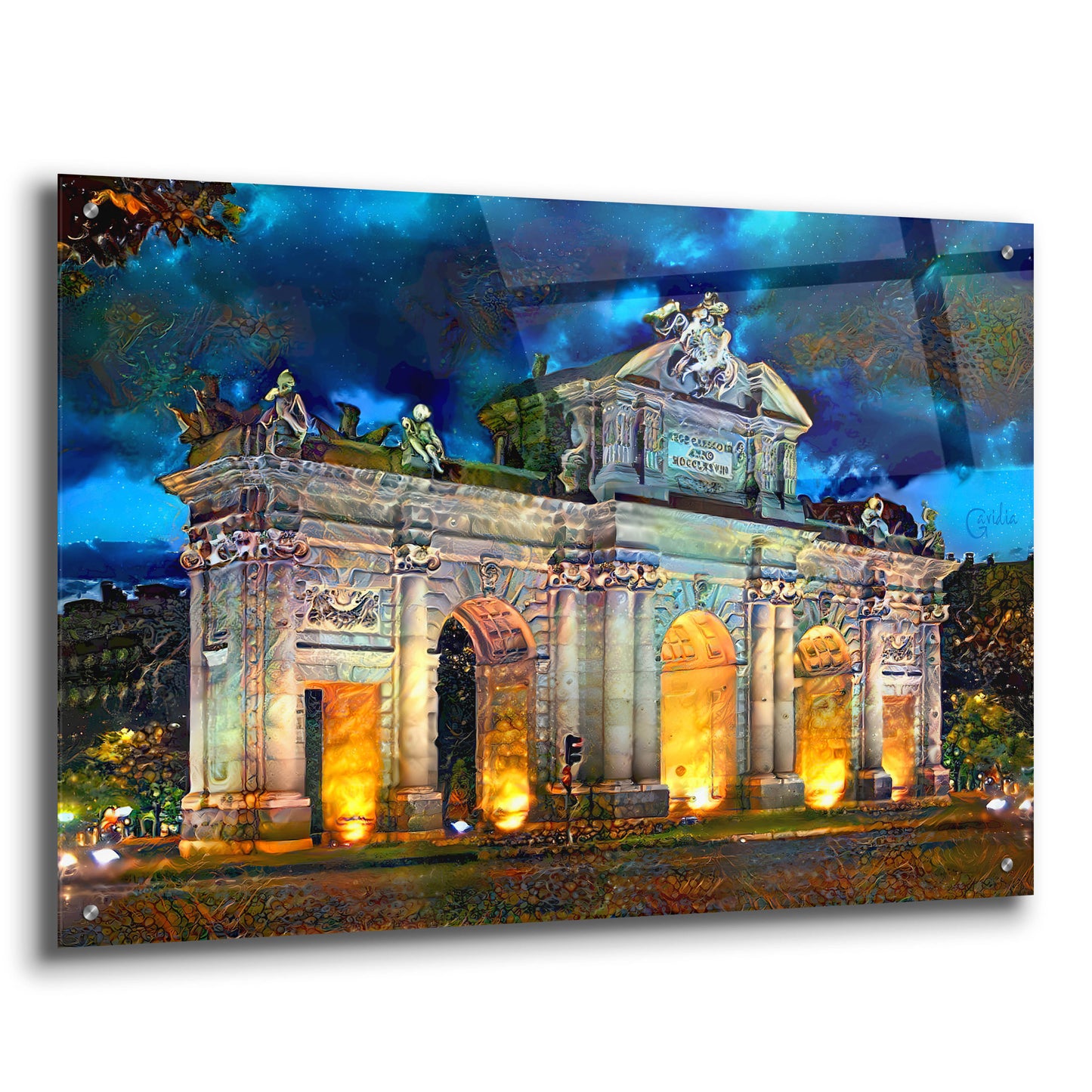 Epic Art 'Madrid Spain Alcala Gate' by Pedro Gavidia, Acrylic Glass Wall Art,36x24