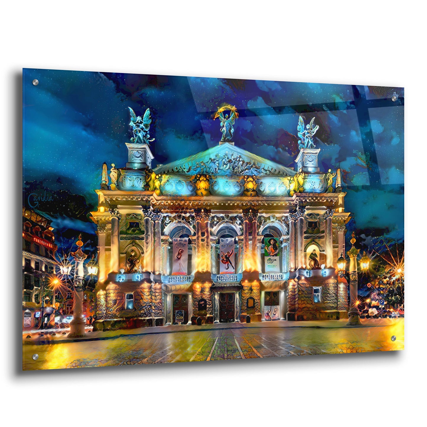 Epic Art 'Leopolis Ukraine Opera' by Pedro Gavidia, Acrylic Glass Wall Art,36x24