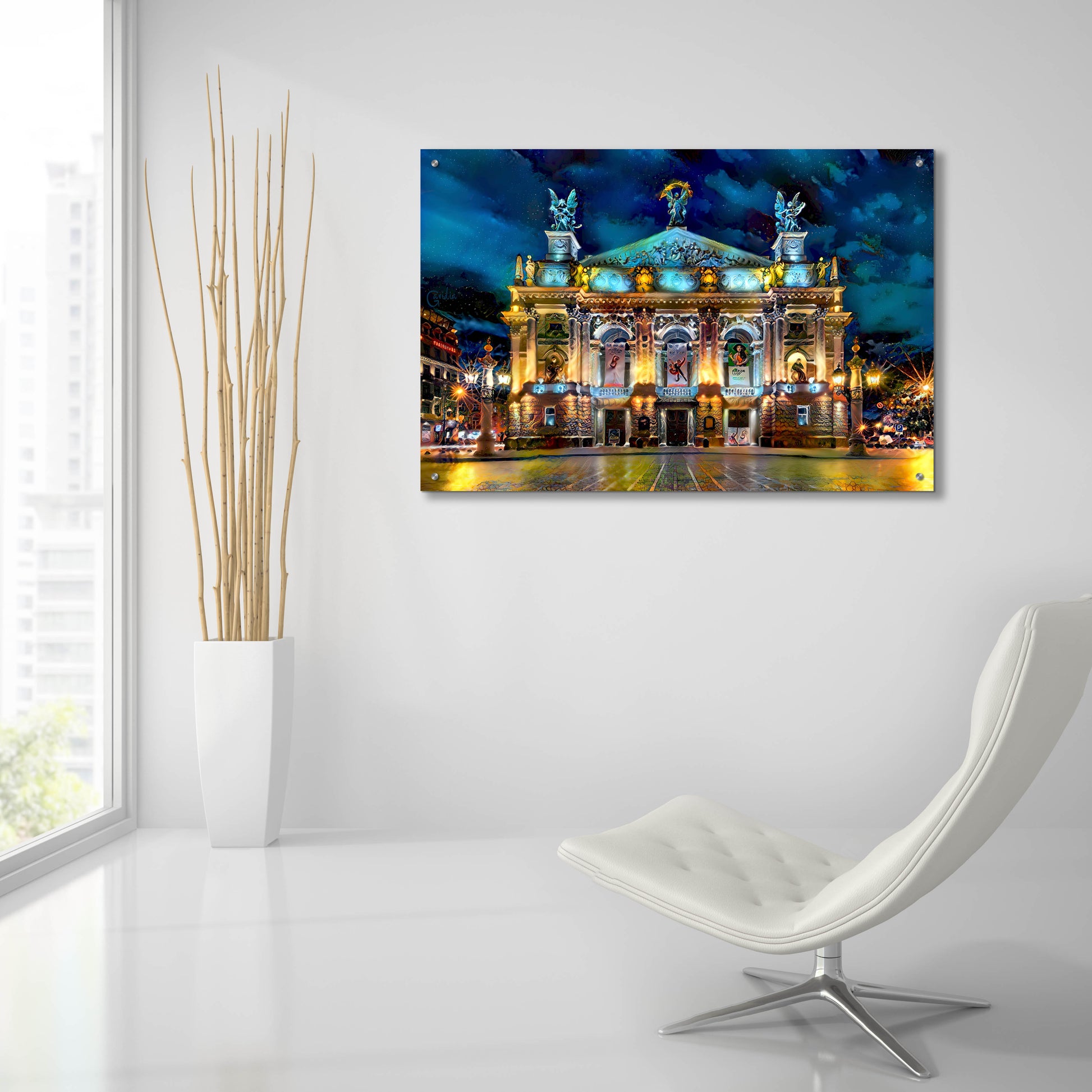 Epic Art 'Leopolis Ukraine Opera' by Pedro Gavidia, Acrylic Glass Wall Art,36x24